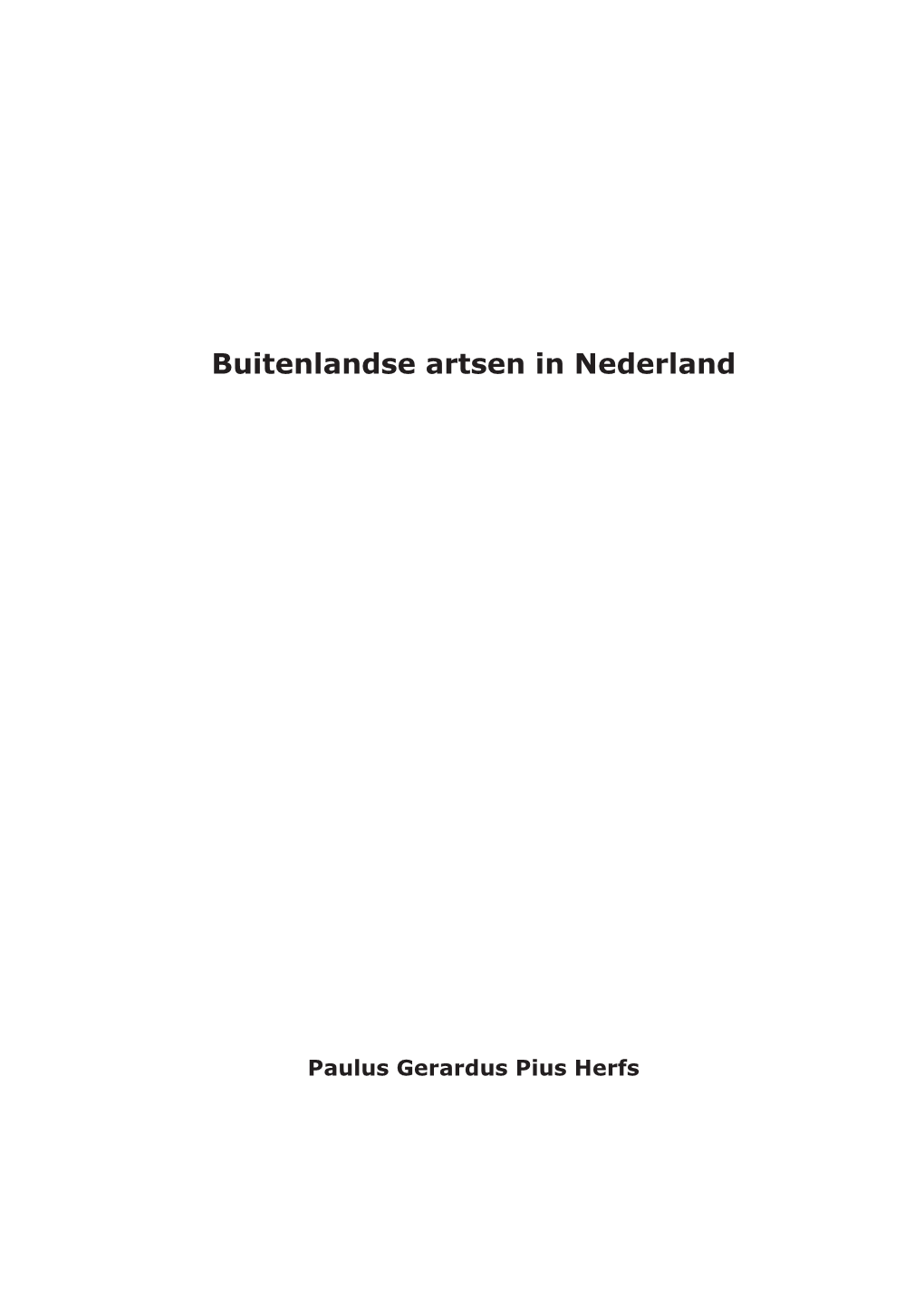 Buitenlandse Artsen in Nederland