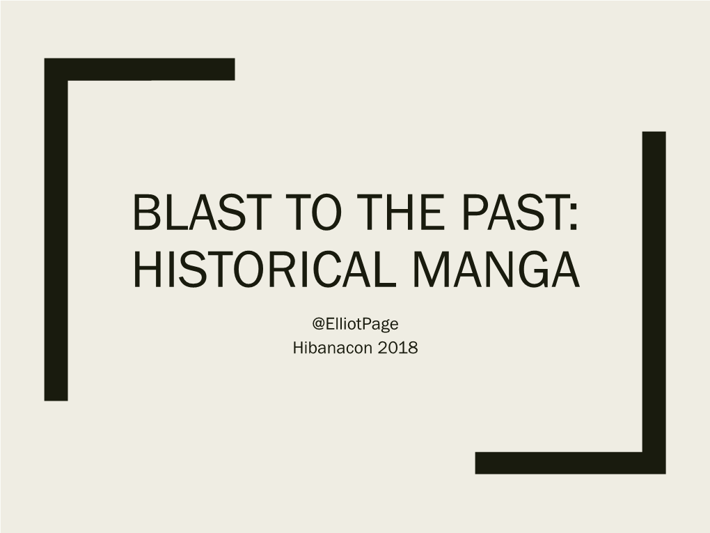 Awesome Historical Manga