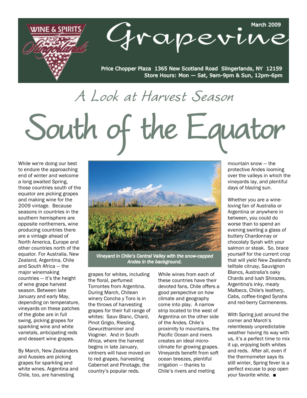 A Look at Harvest Season South of the Equator