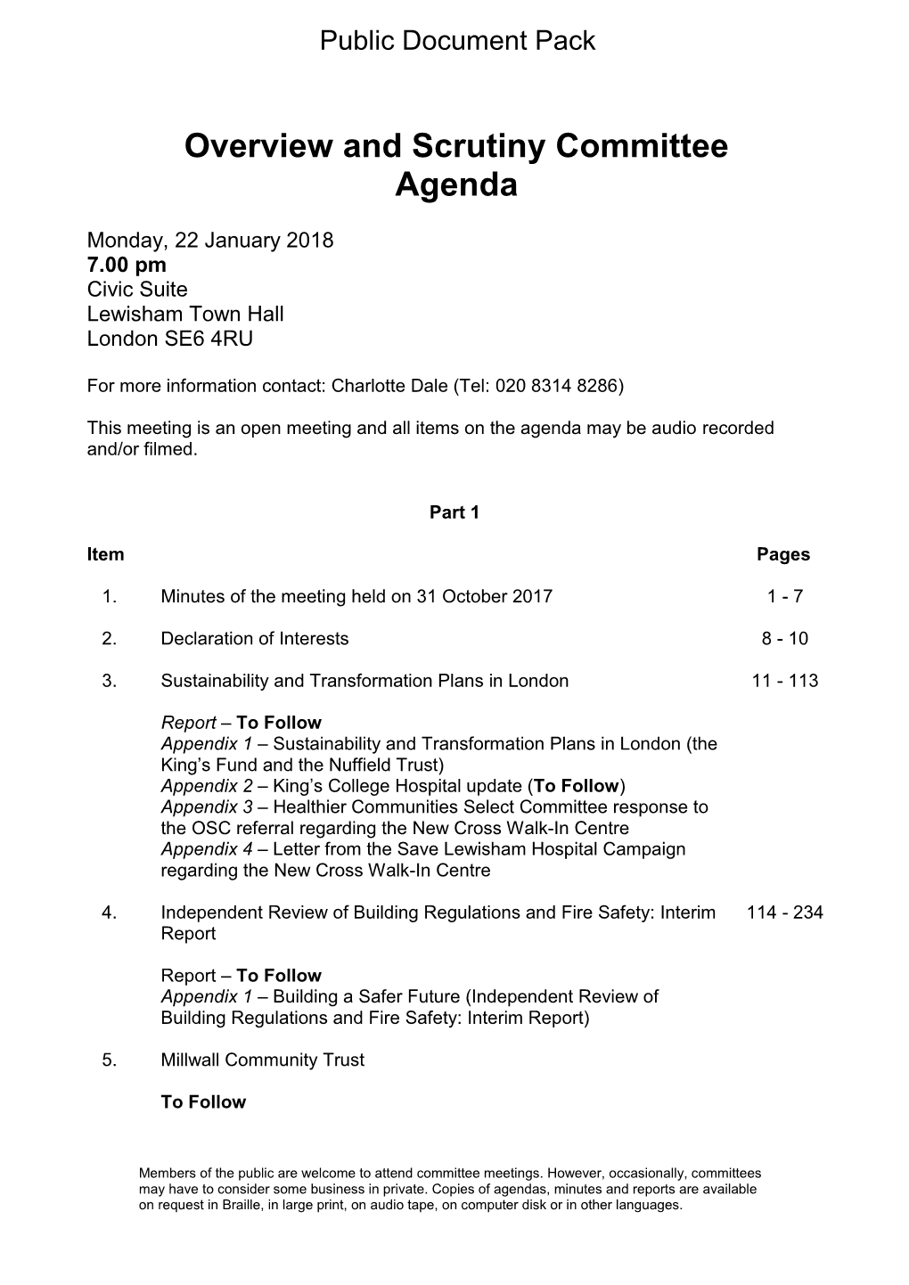 (Public Pack)Agenda Document for Overview and Scrutiny Committee