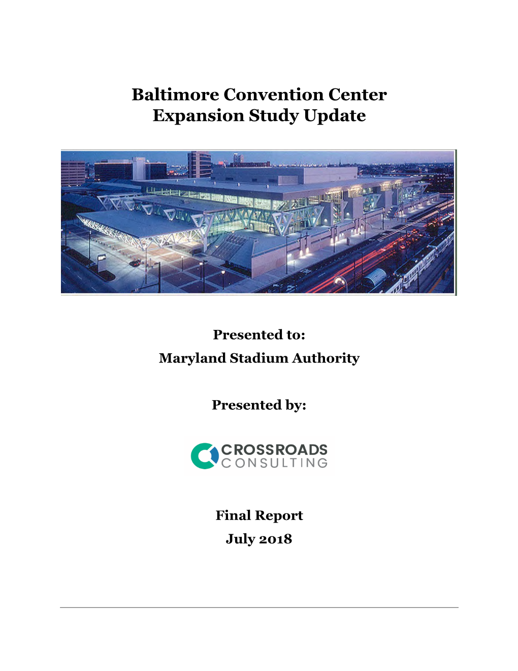 Baltimore Convention Center Expansion Study Update