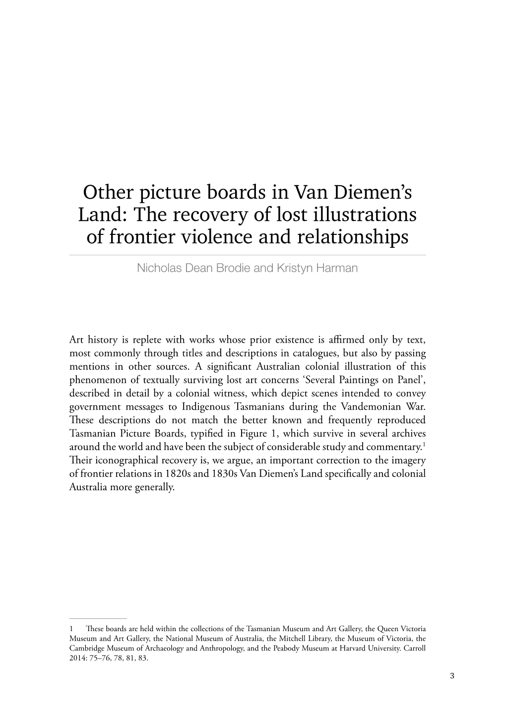Other Picture Boards in Van Diemen's Land