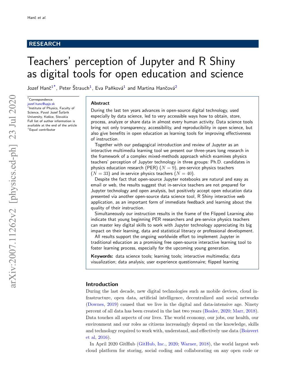 Teachers' Perception of Jupyter and R Shiny As Digital Tools for Open