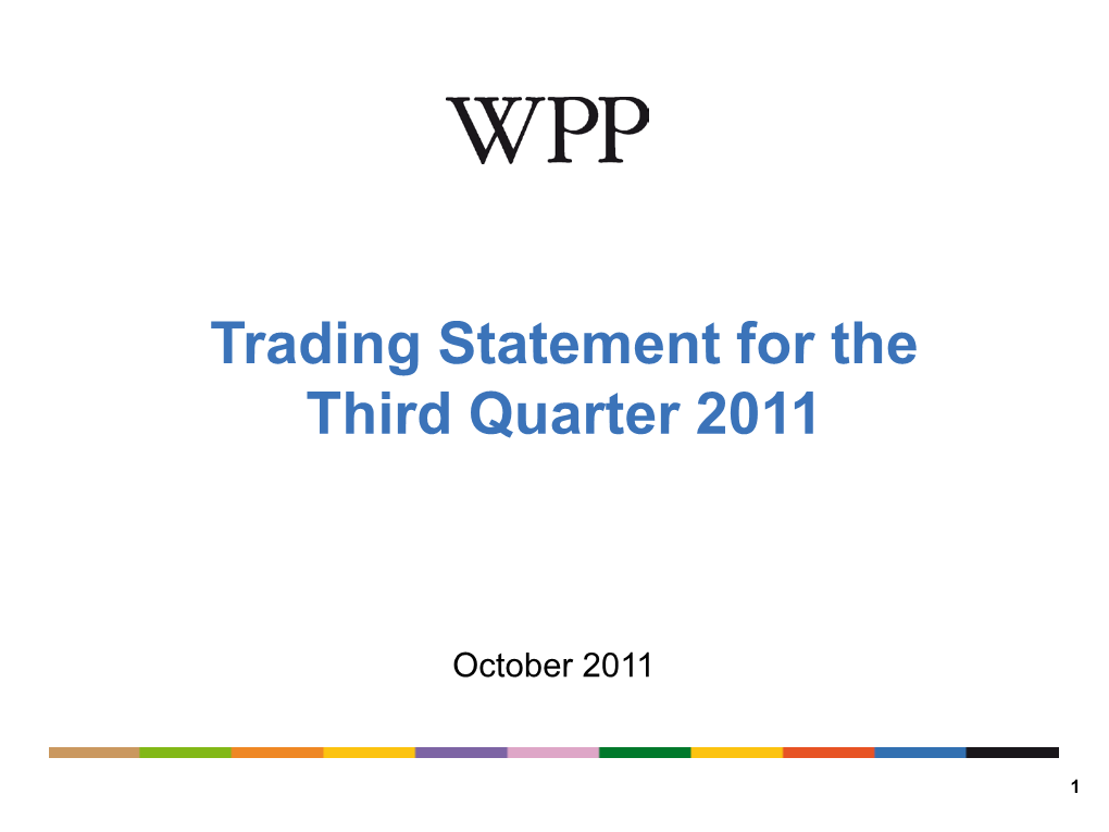 Trading Statement for the Third Quarter 2011