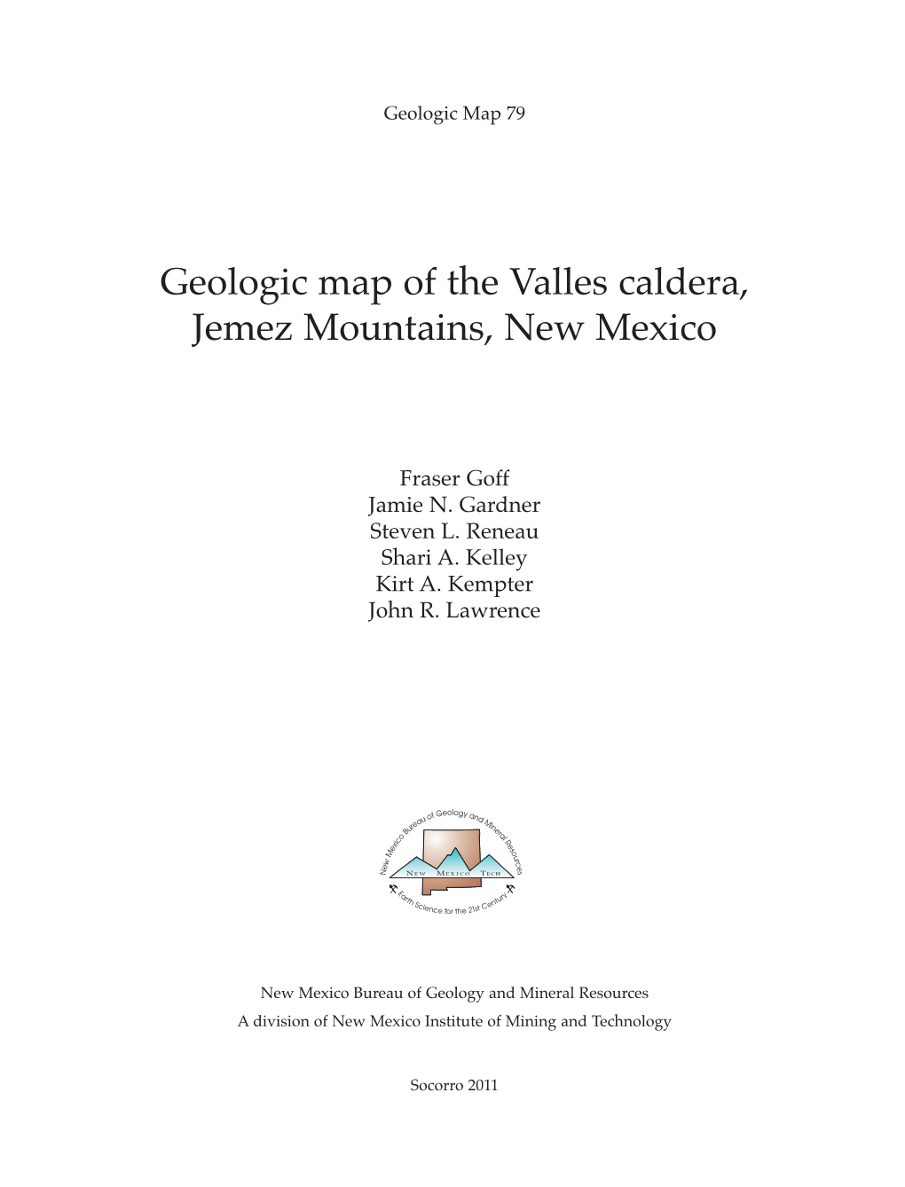 Geologic Map of the Valles Caldera, Jemez Mountains, New Mexico