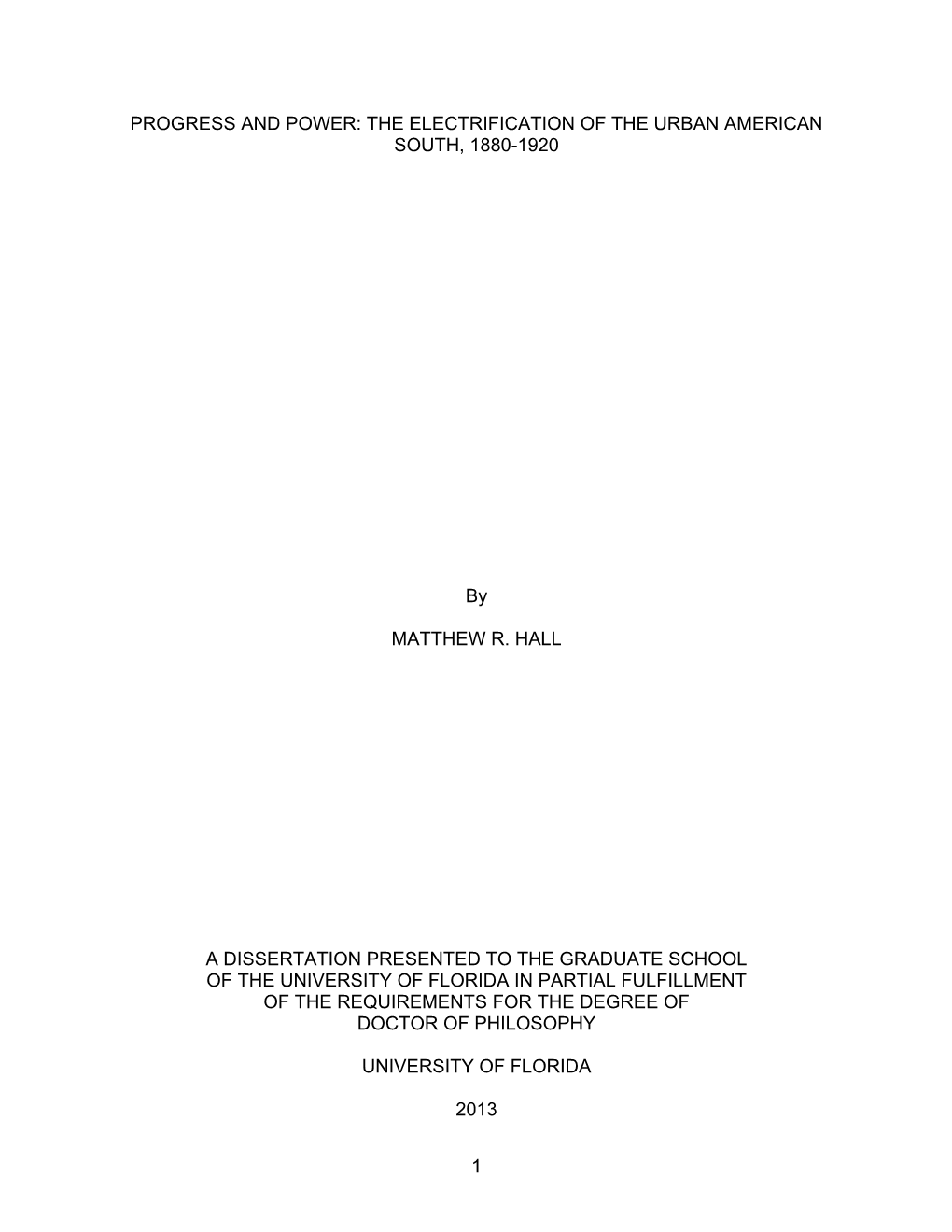 University of Florida Thesis Or Dissertation Formatting