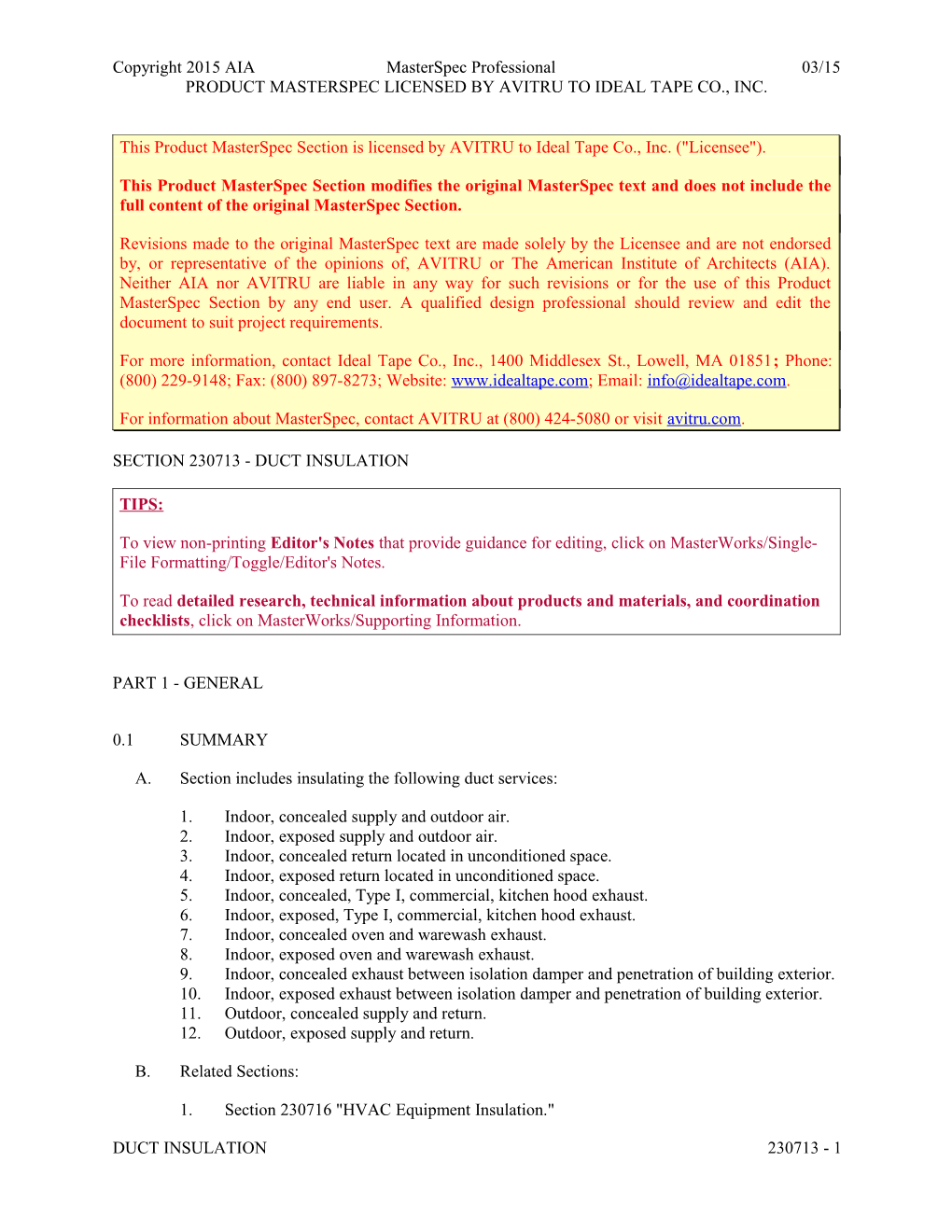 Section 230713 - Duct Insulation s2