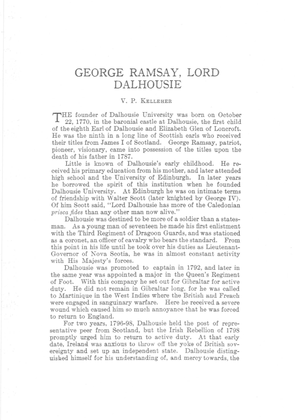 George Ramsay, Lord Dalhousie