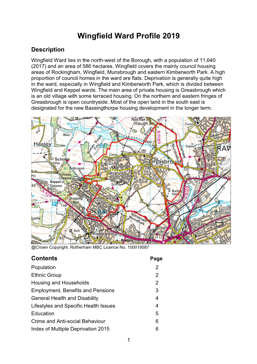 Wingfield Ward Profile 2019