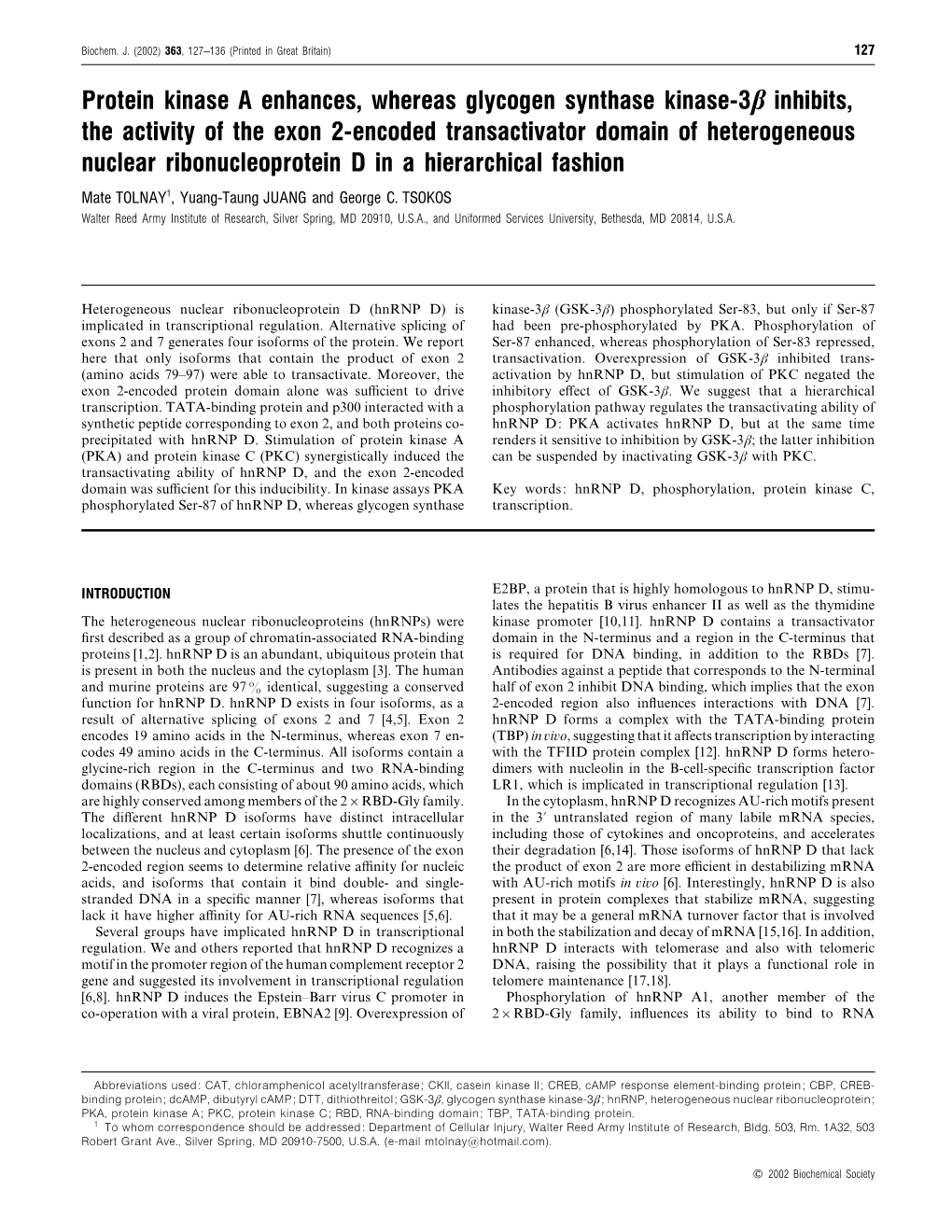 Protein Kinase a Enhances, Whereas Glycogen Synthase Kinase-3Β