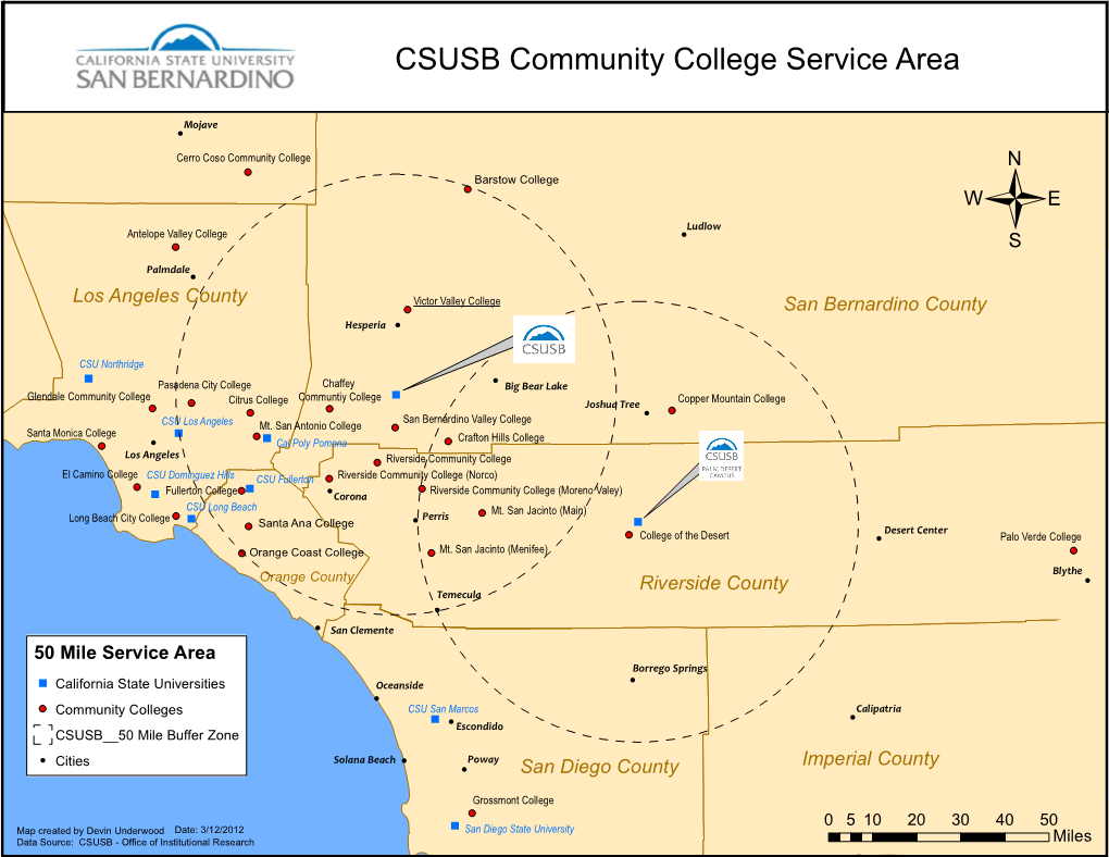 CSUSB Community College Service Area