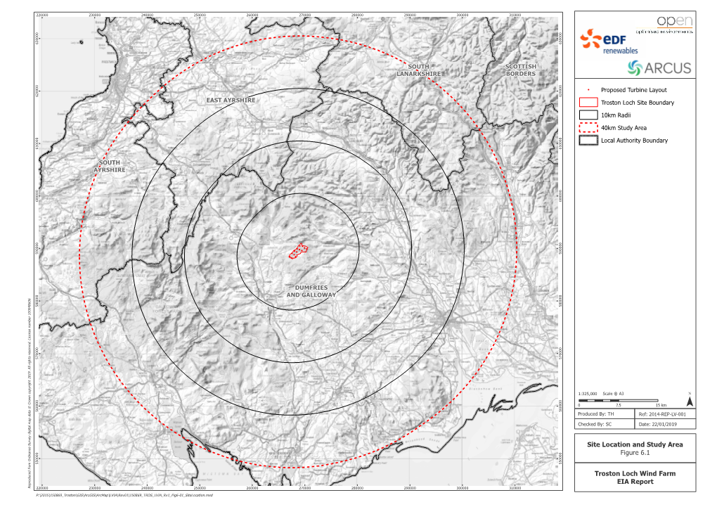 Site Location and Study Area Figure 6.1 Troston Loch Wind Farm EIA