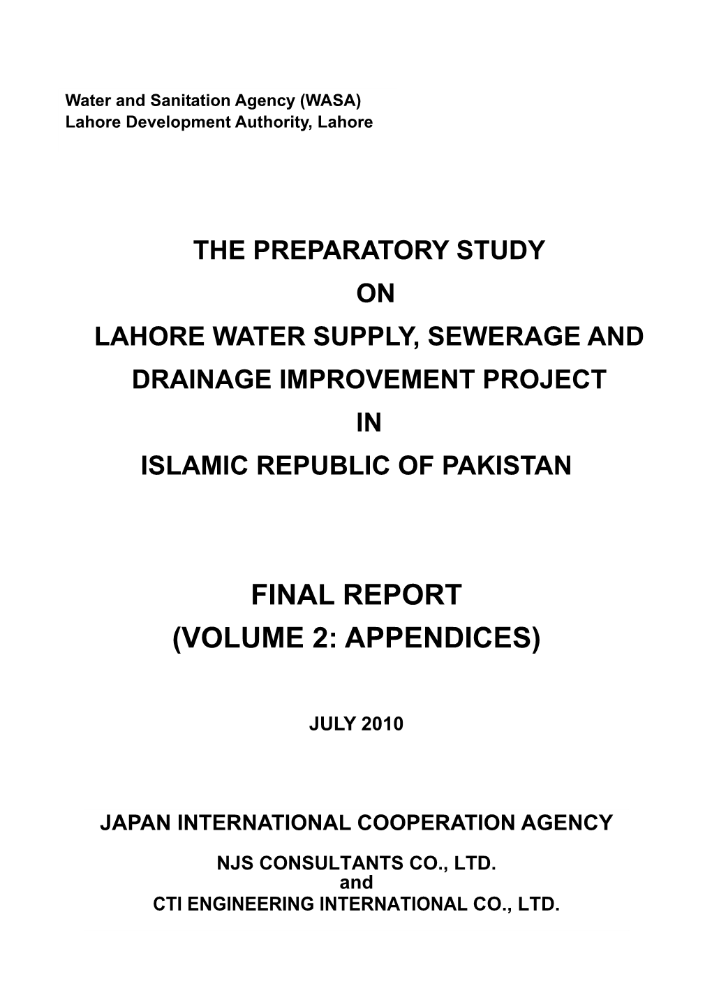 Final Report (Volume 2: Appendices)