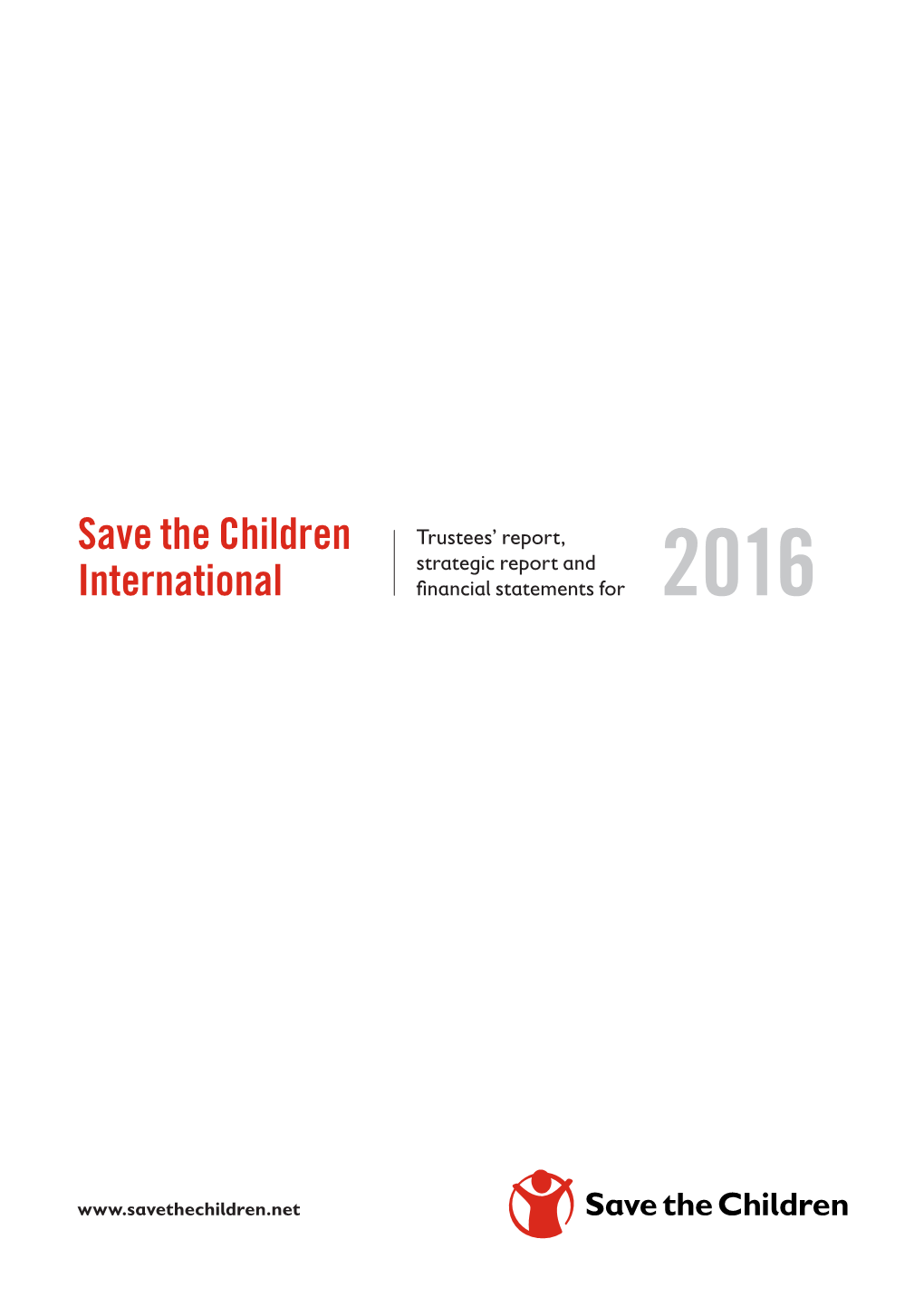 Save the Children International Trustees' Report, Strategic Report And