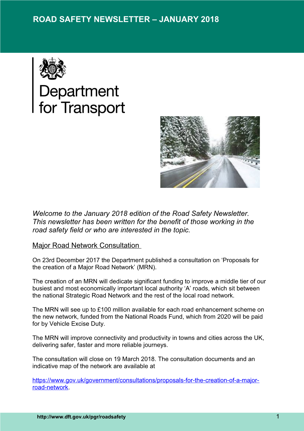 Major Road Network Consultation