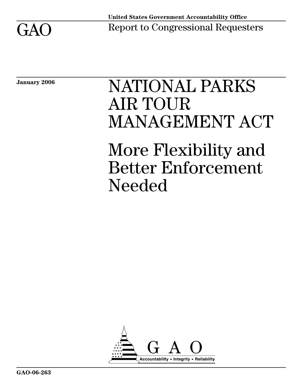 GAO-06-263 National Parks Air Tour Management Act
