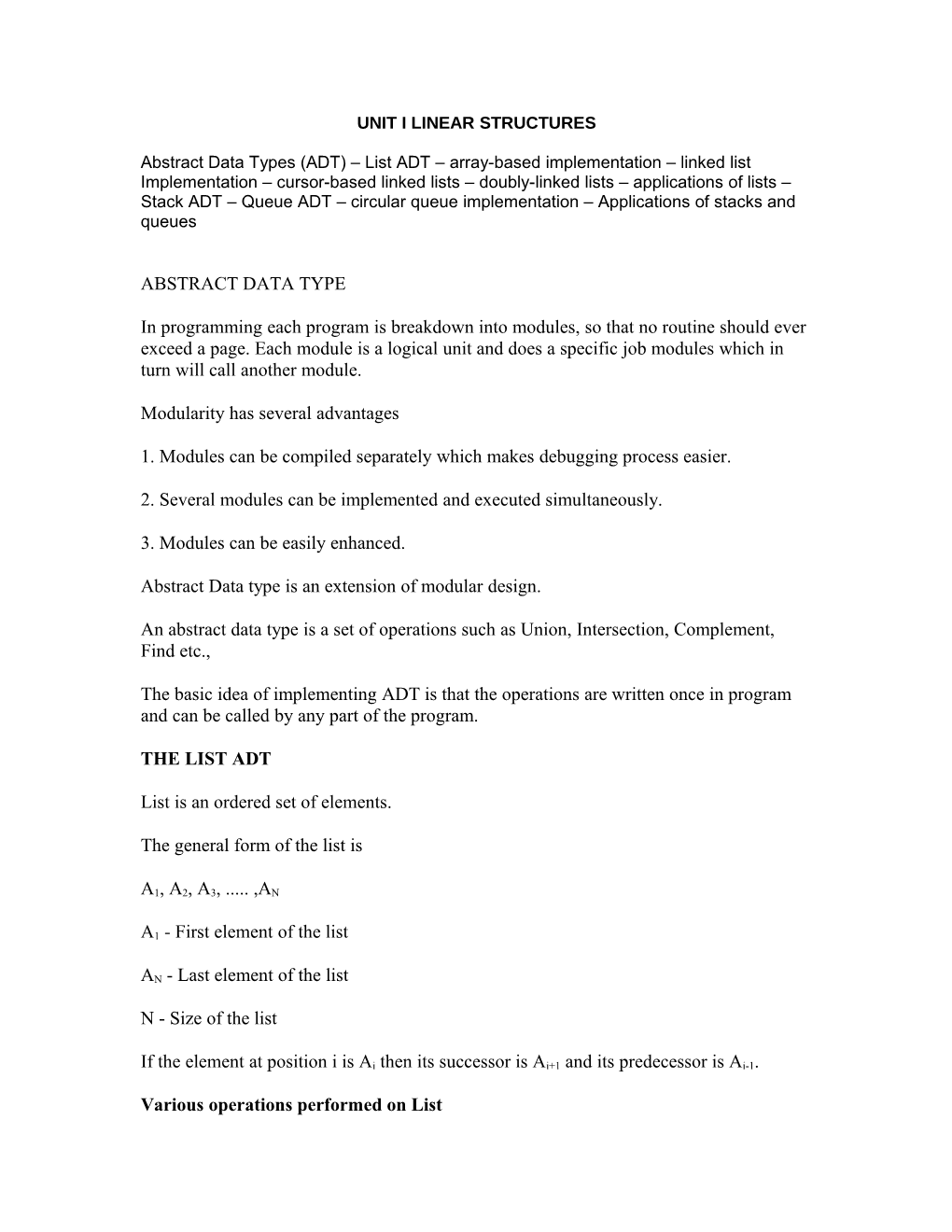 Ee2204 Data Structures and Algorithm