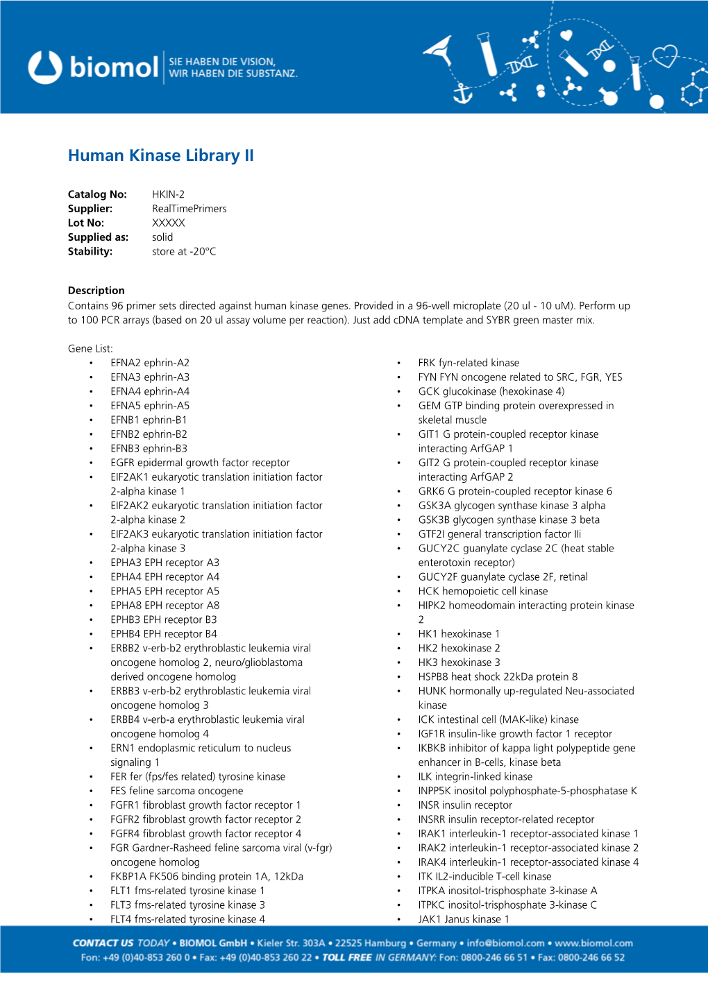 Human Kinase Library II