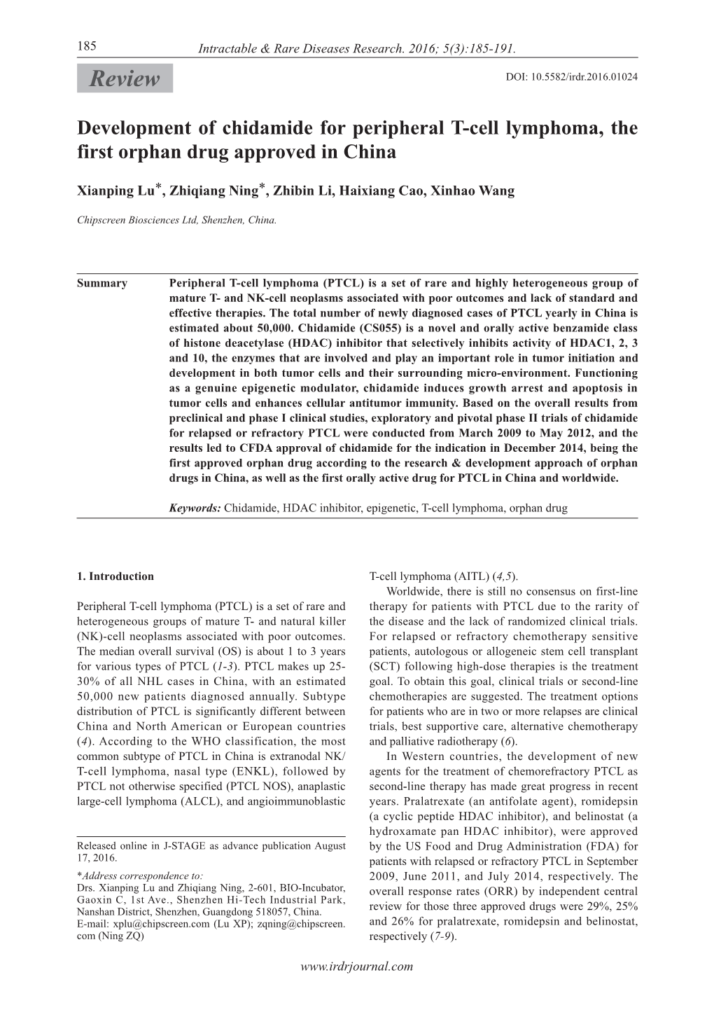 Review DOI: 10.5582/Irdr.2016.01024