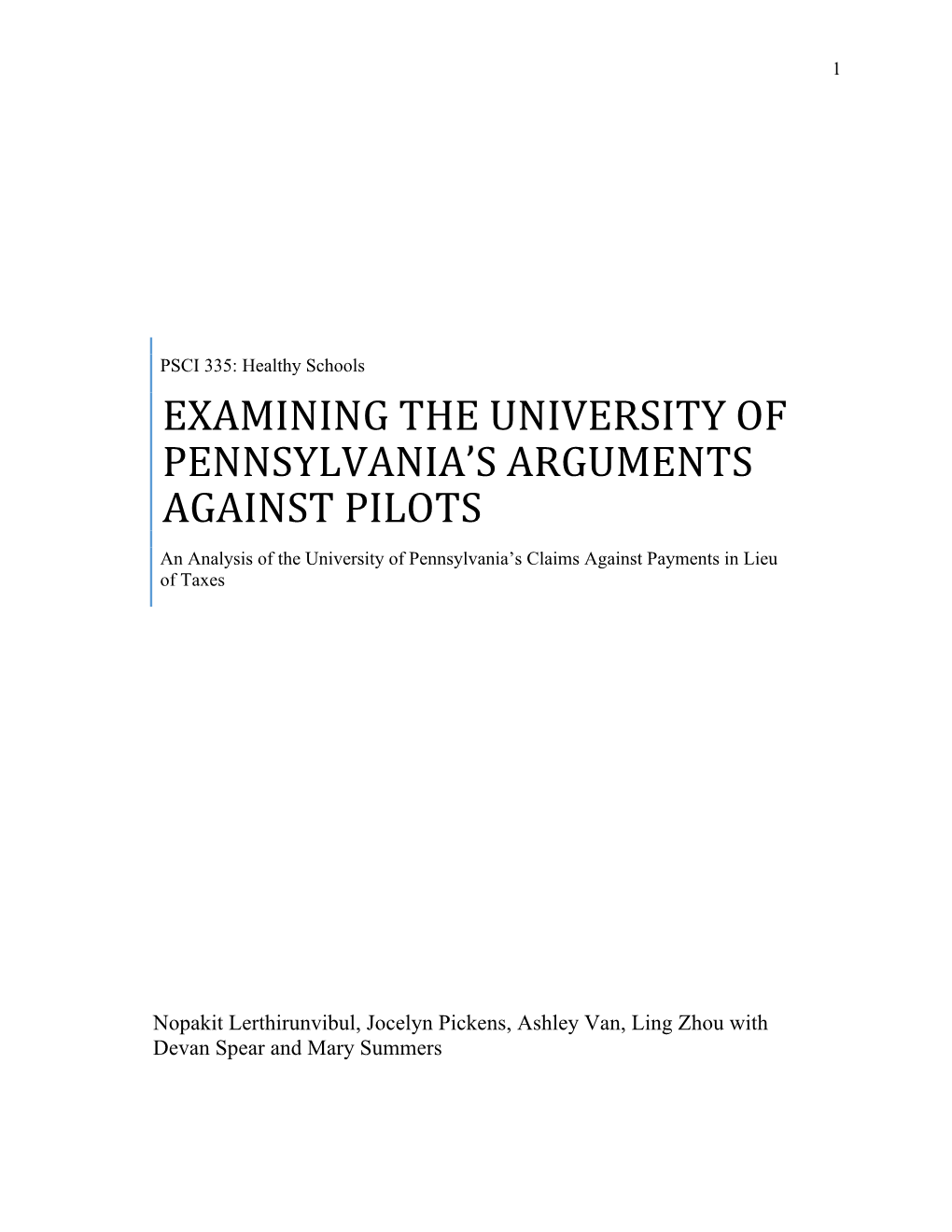 Examining the University of Pennsylvania's Arguments