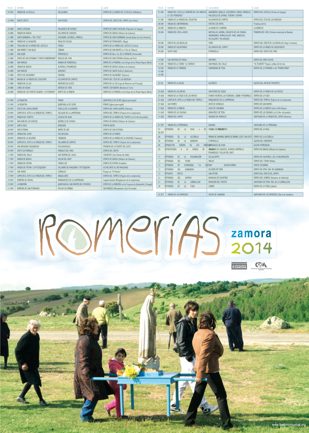 Calendario Romerias 2014 CFMZ
