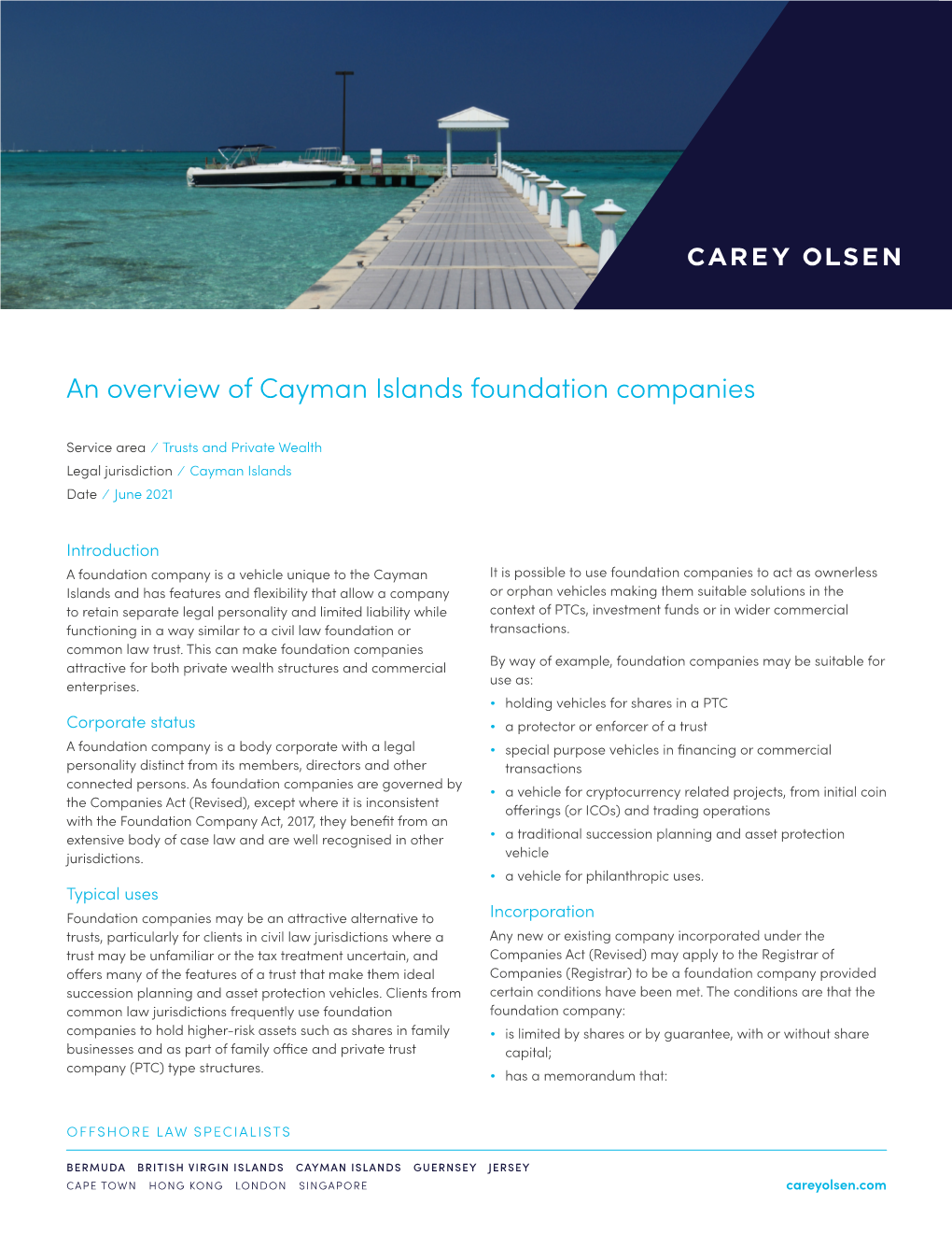 An Overview of Cayman Islands Foundation Companies
