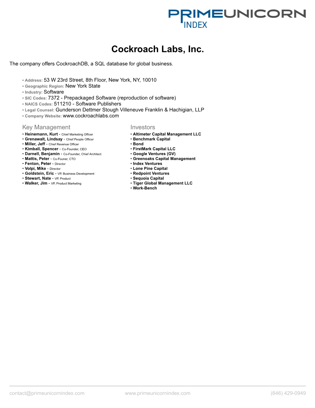 Cockroach Labs, Inc