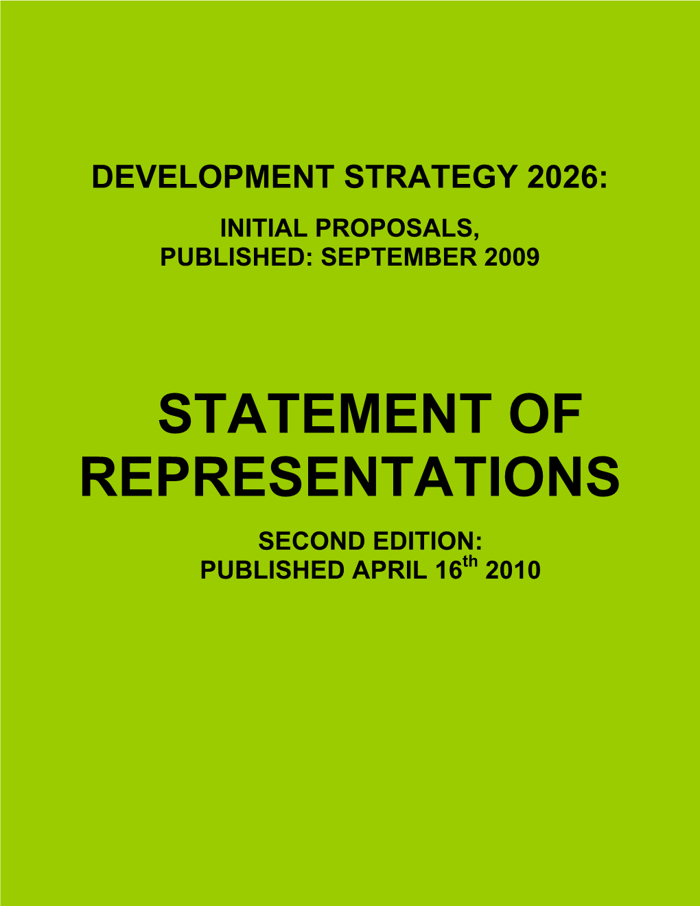 Statement of Representations on the 2026 Development Strategy with Officer's Recommendations