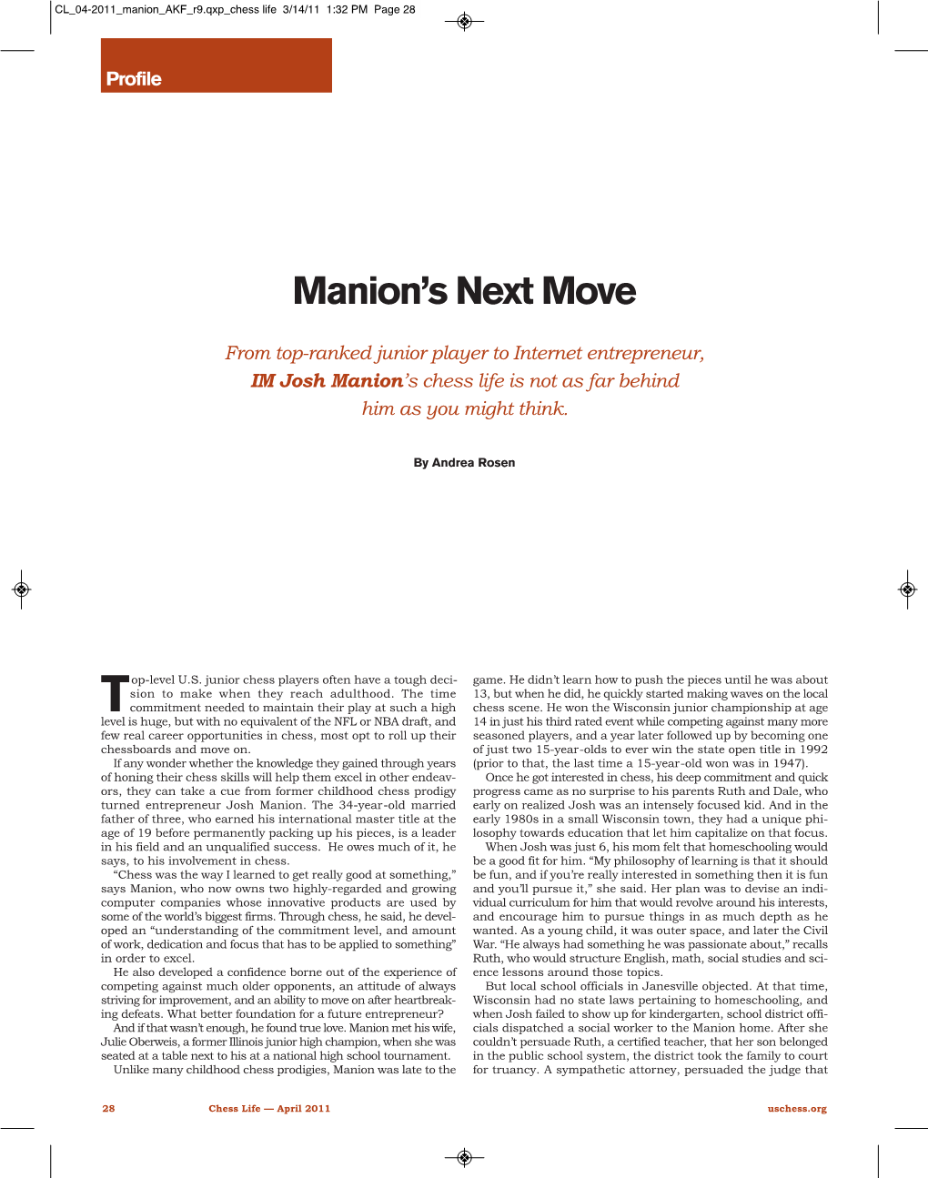 Manion's Next Move