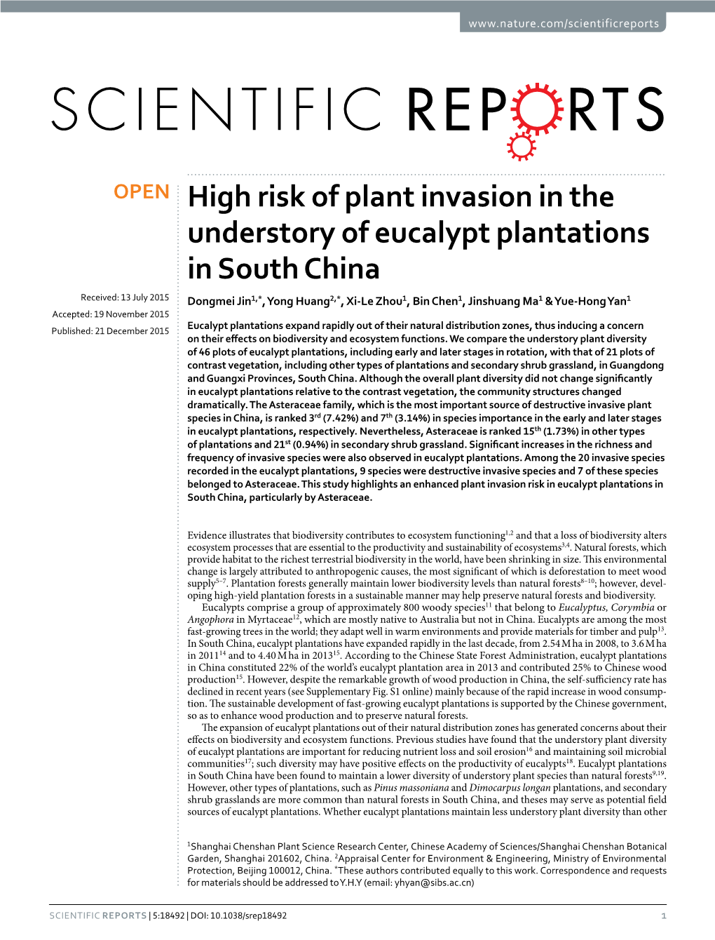 High Risk of Plant Invasion in the Understory of Eucalypt Plantations
