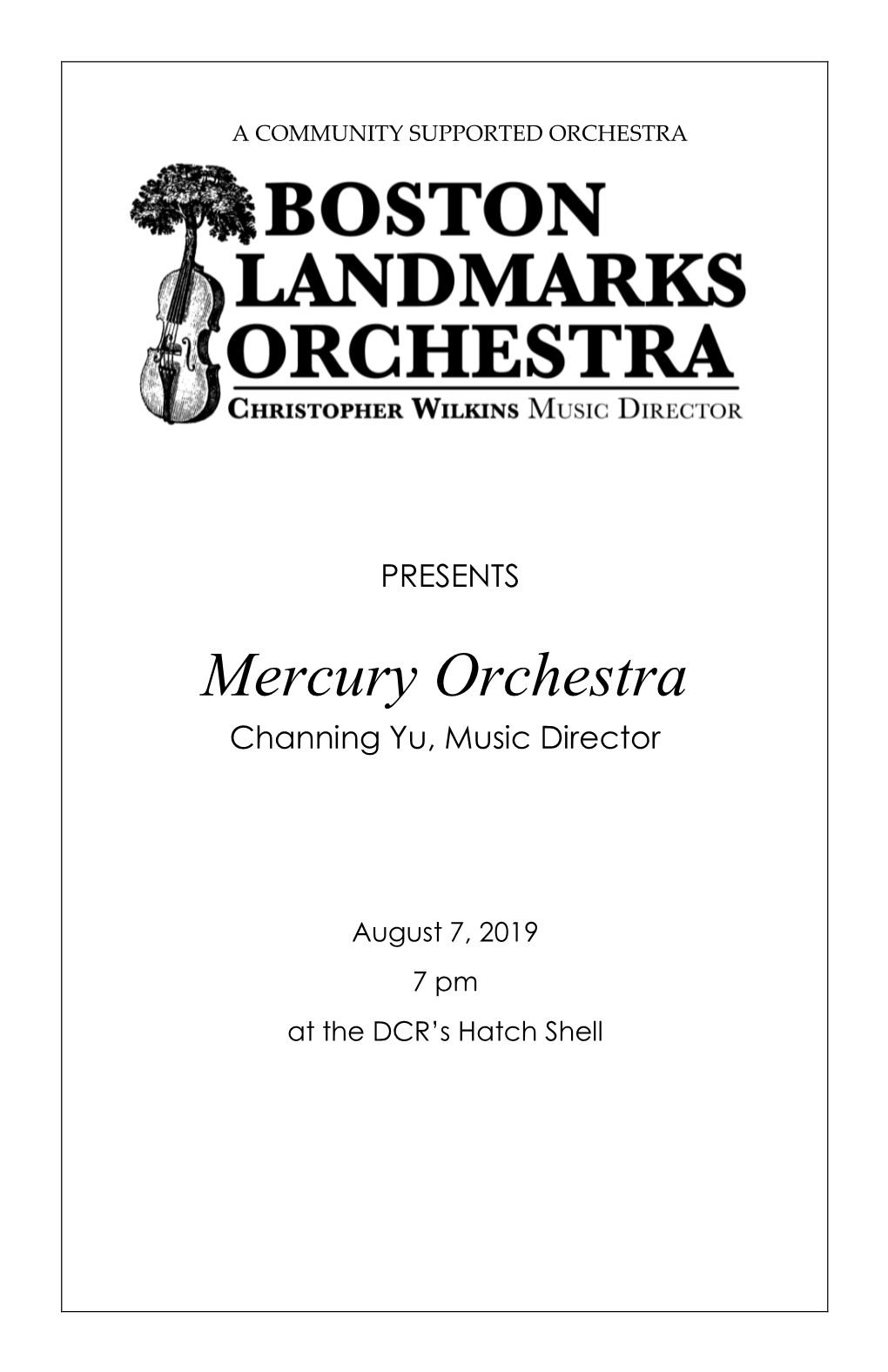 Mercury Orchestra Channing Yu, Music Director