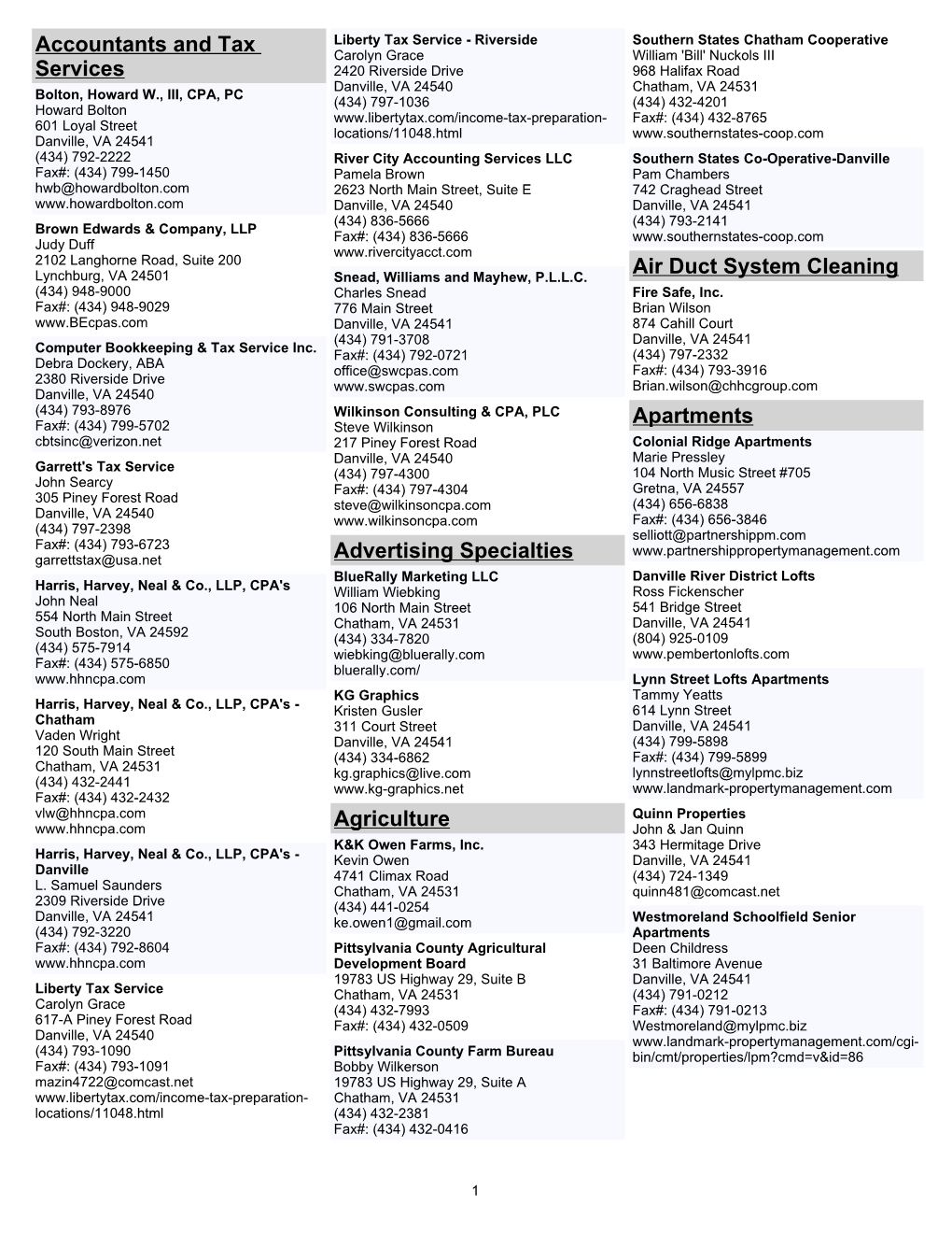 Member Directory Printable Booklet 3-Column