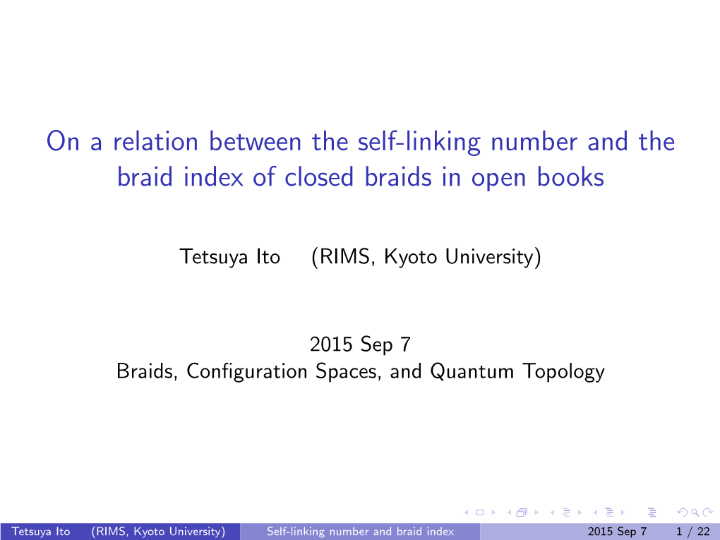 On a Relation Between the Self-Linking Number and the Braid Index of Closed Braids in Open Books