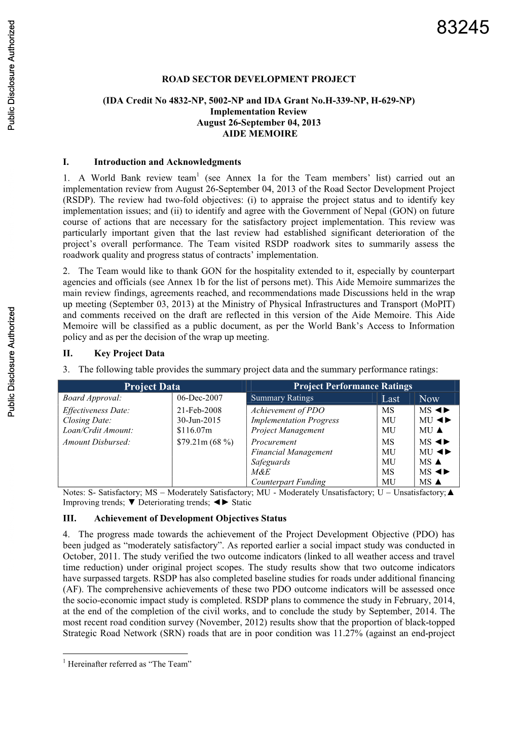 World Bank Document