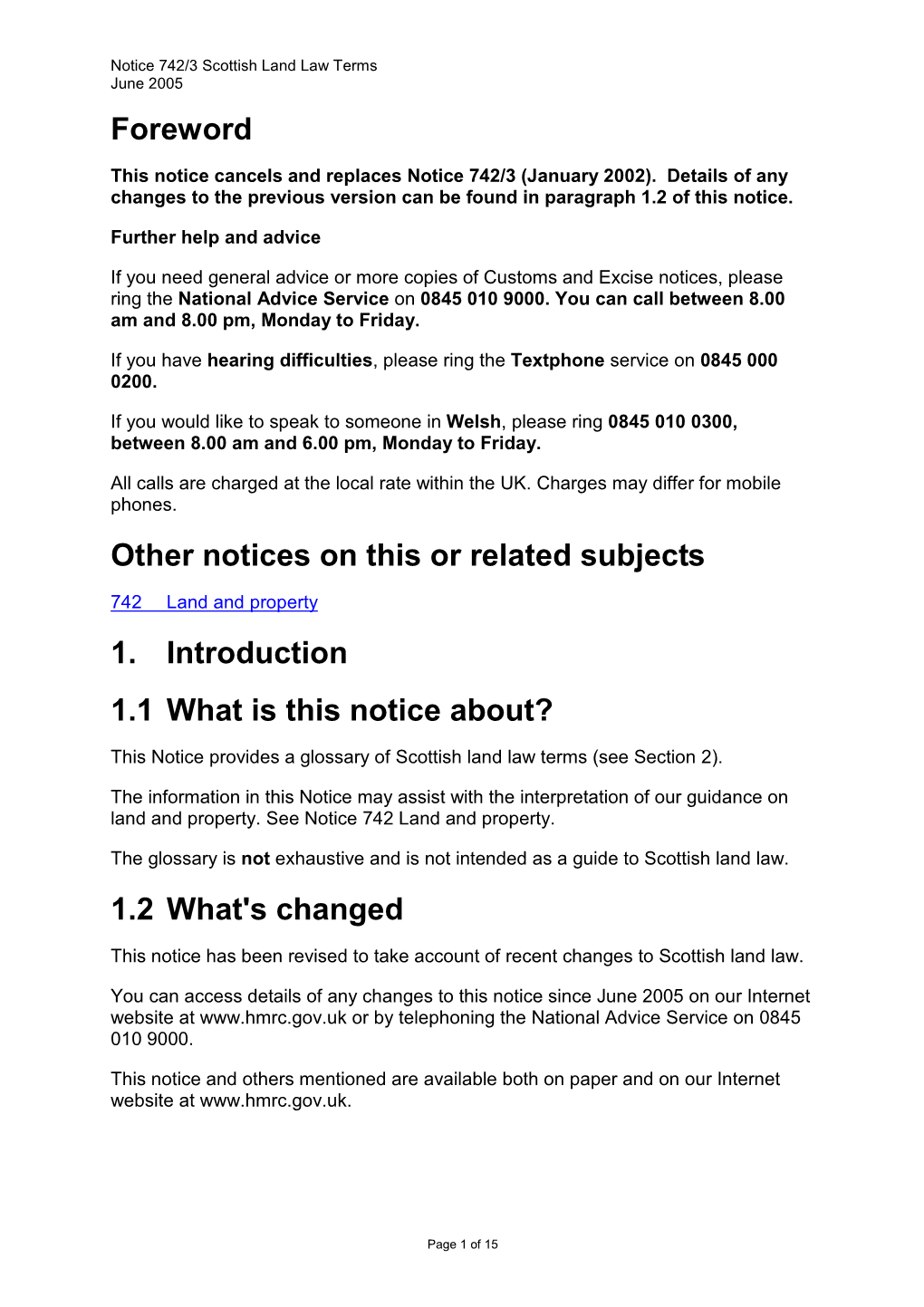 Scottish Land Law Terms June 2005 Foreword