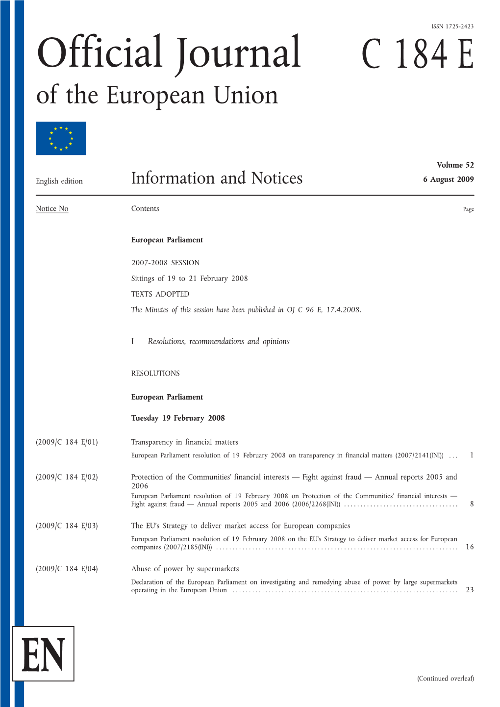 C 184 E Official Journal