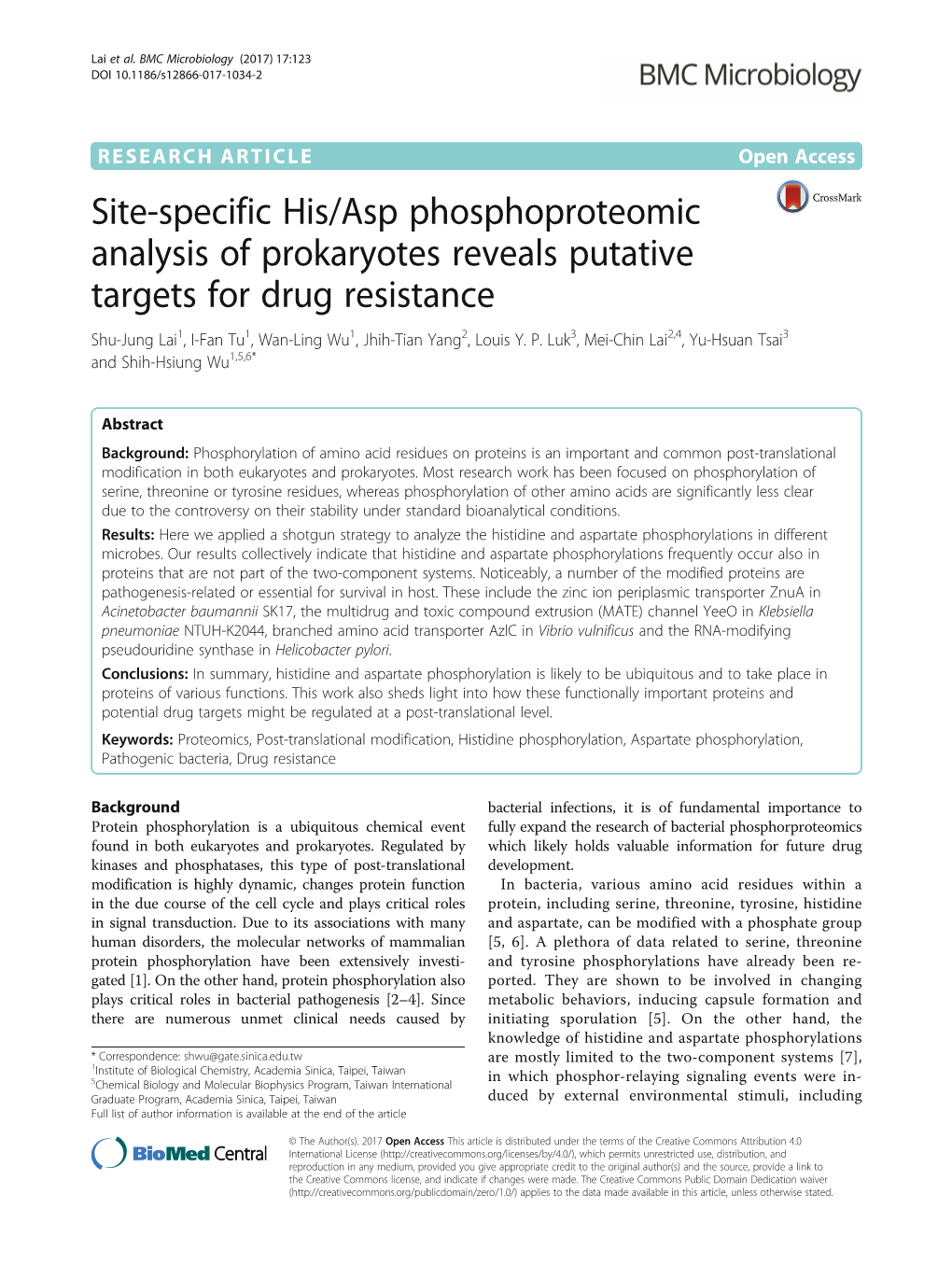 Site-Specific His/Asp Phosphoproteomic Analysis Of