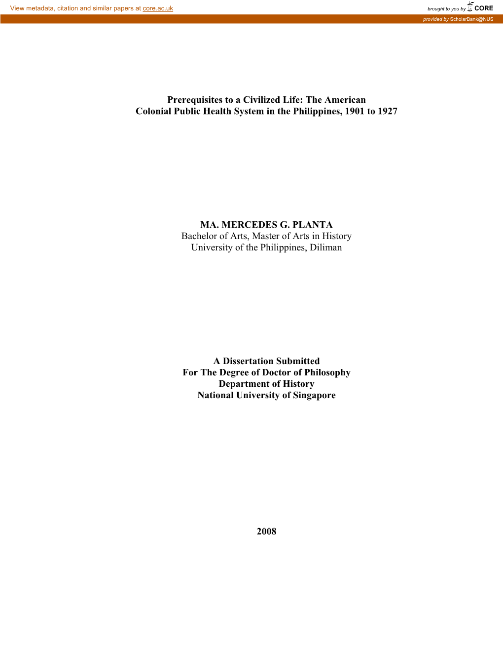 The American Colonial Public Health System in the Philippines, 1901 to 1927