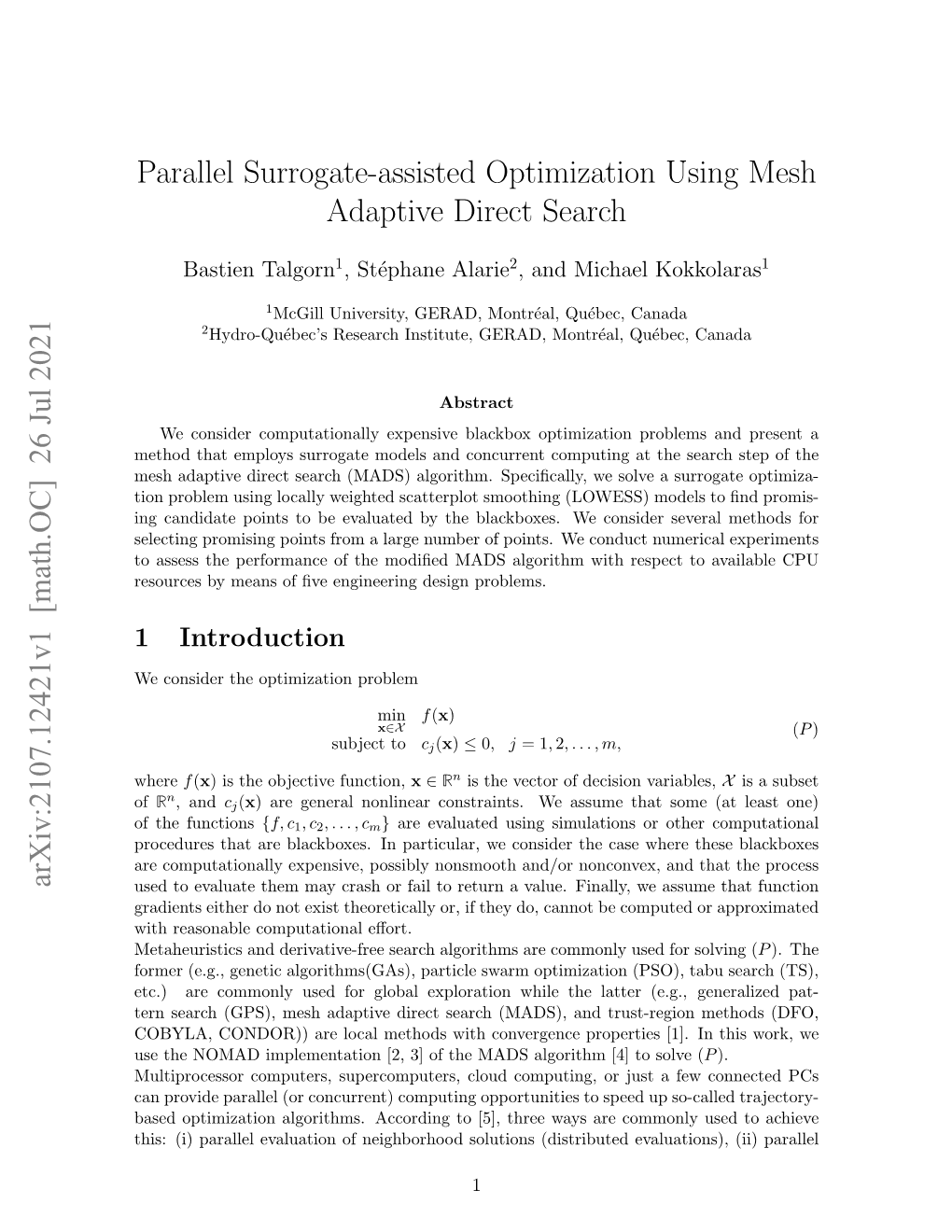 Parallel Surrogate-Assisted Optimization Using Mesh Adaptive Direct Search