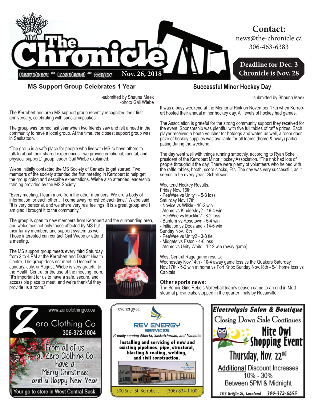 Contact: News@The-Chronicle.Ca 306-463-6383