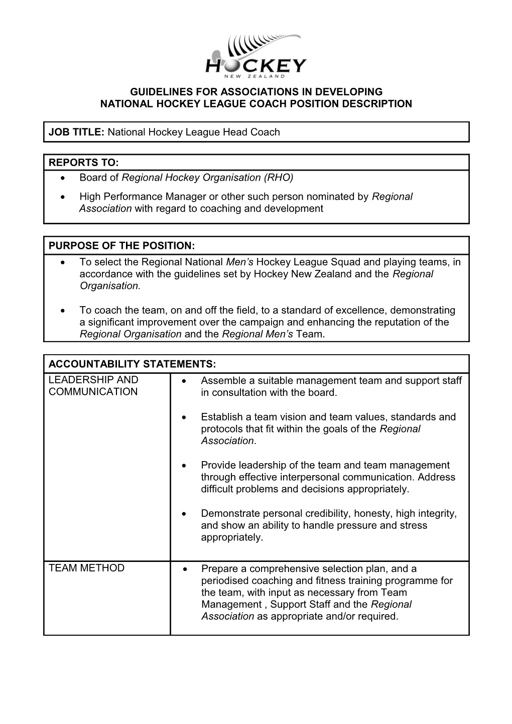 Guidelines for Associations in Developing