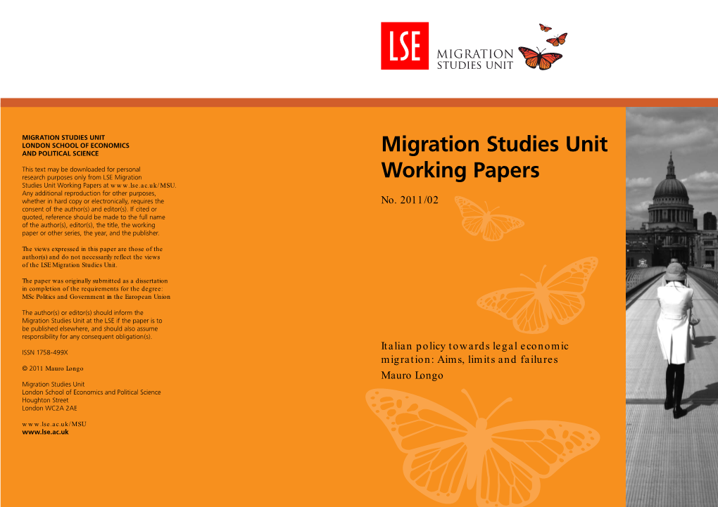 Migration Studies Unit Working Papers