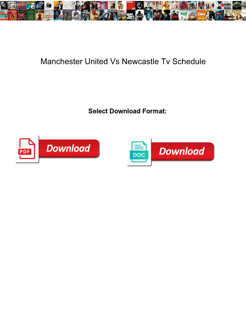 Manchester United Vs Newcastle Tv Schedule
