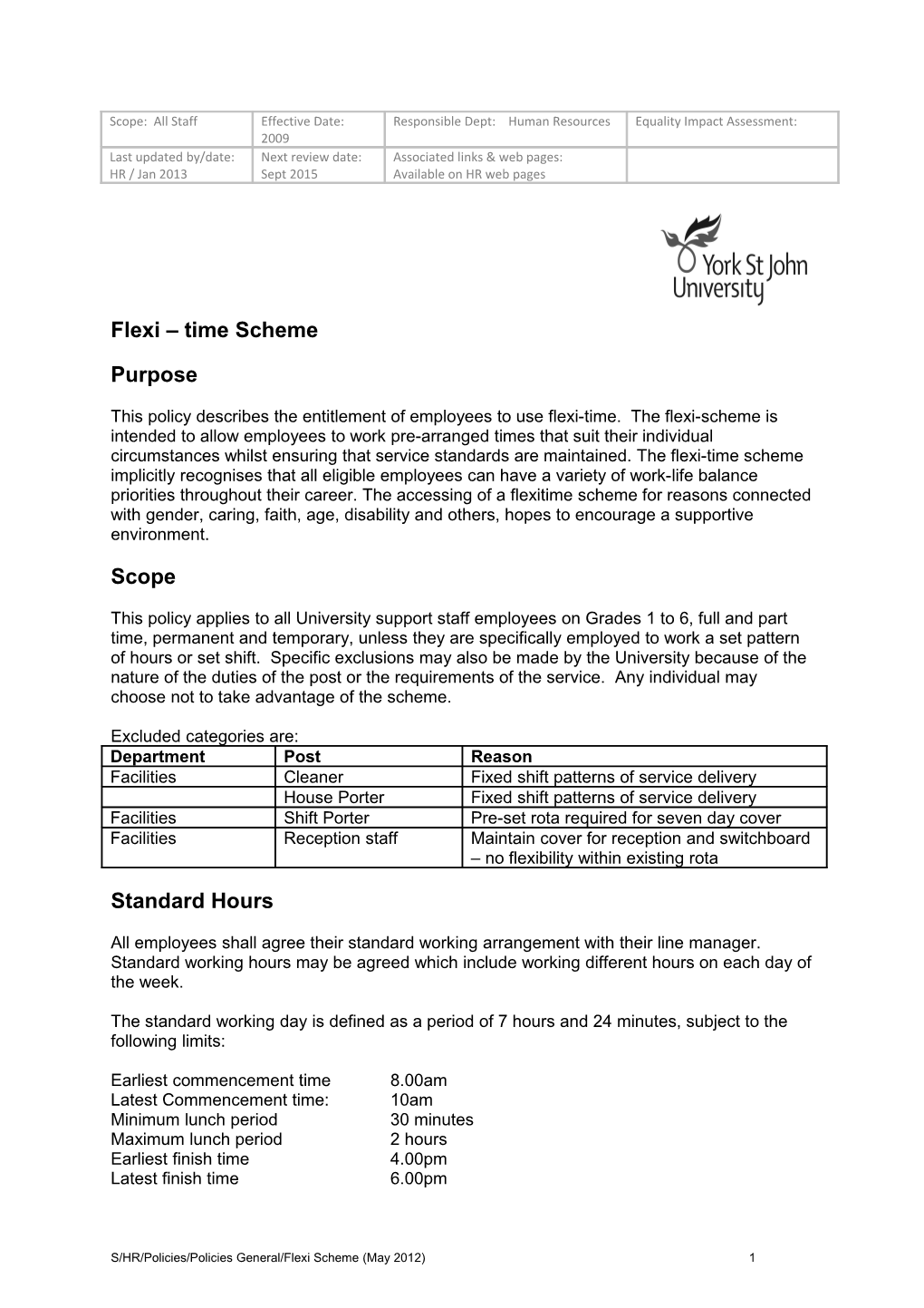 Flexi Time Scheme