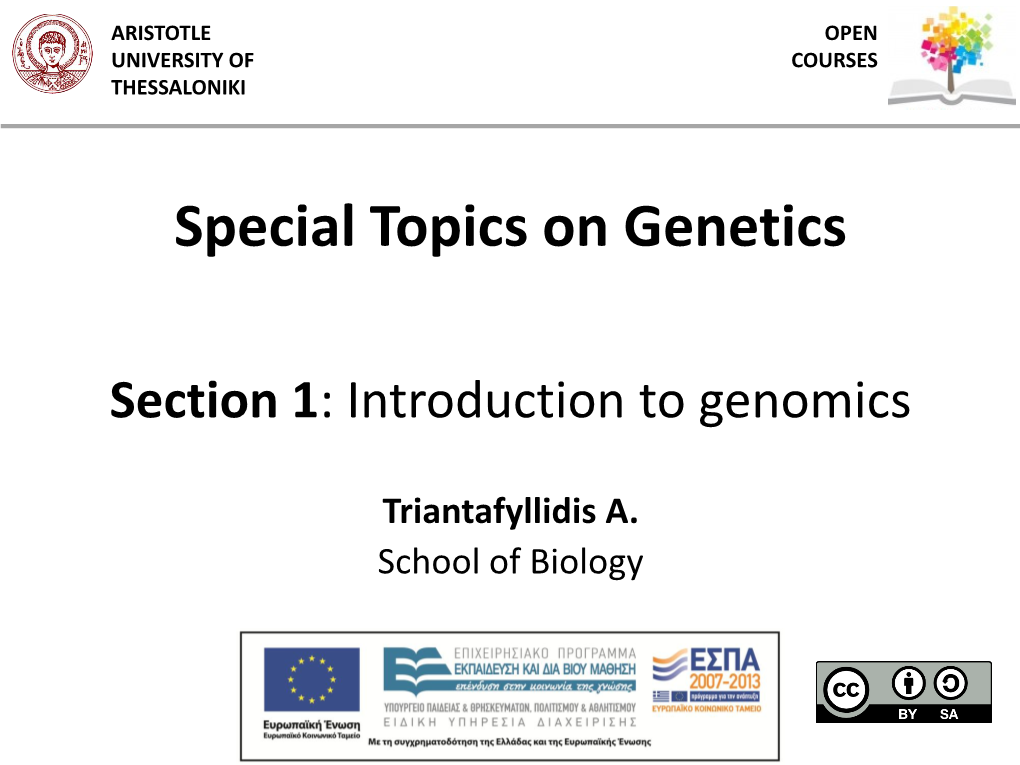 1. Introduction to Genomics