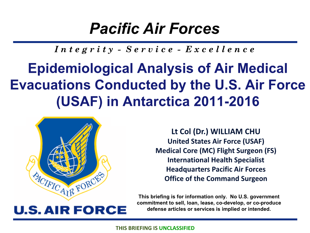 (USAF) in Antarctica 2011-2016