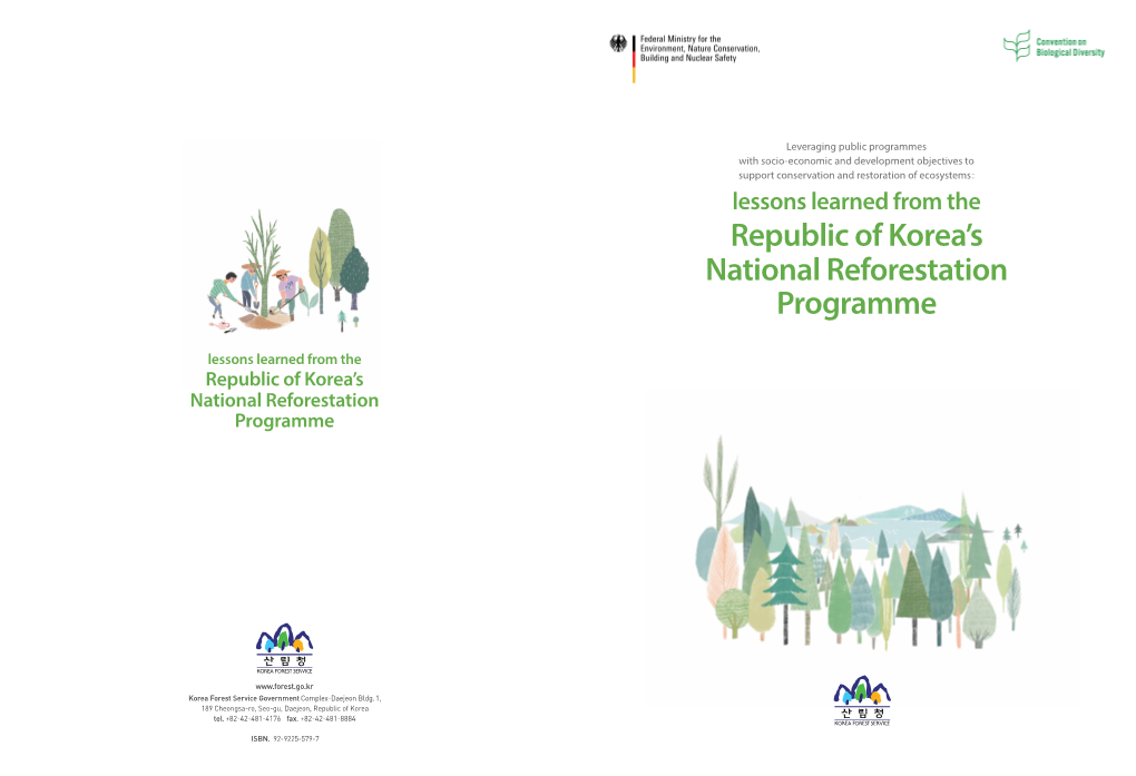 Lessons Learned from the Republic of Korea’S National Reforestation Programme