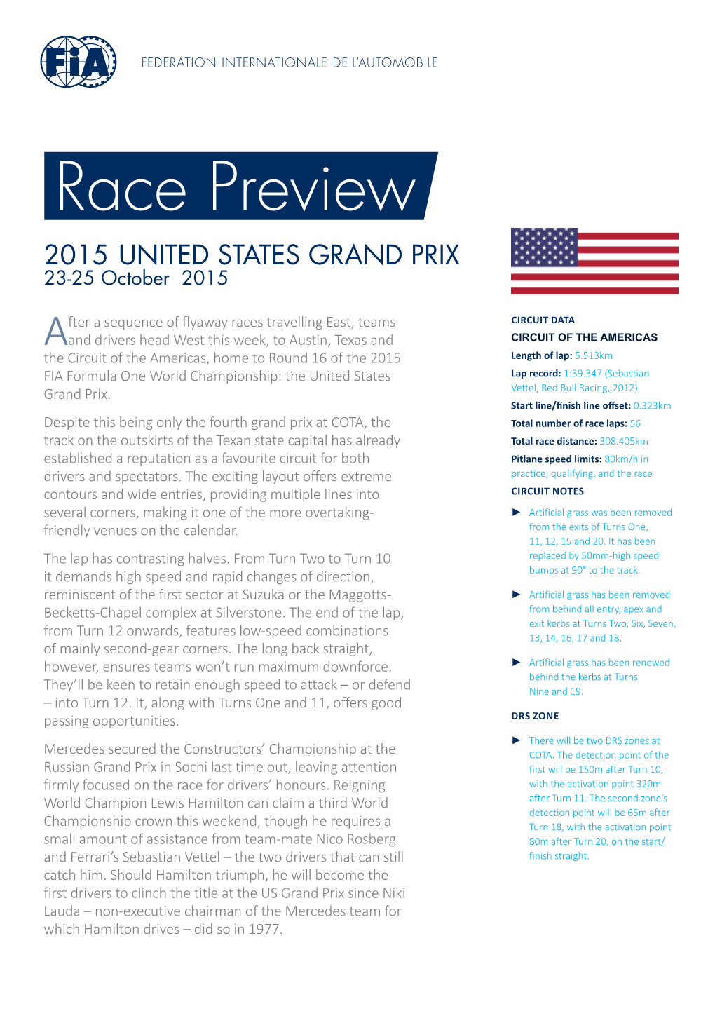 2015 UNITED STATES GRAND PRIX 23-25 October 2015