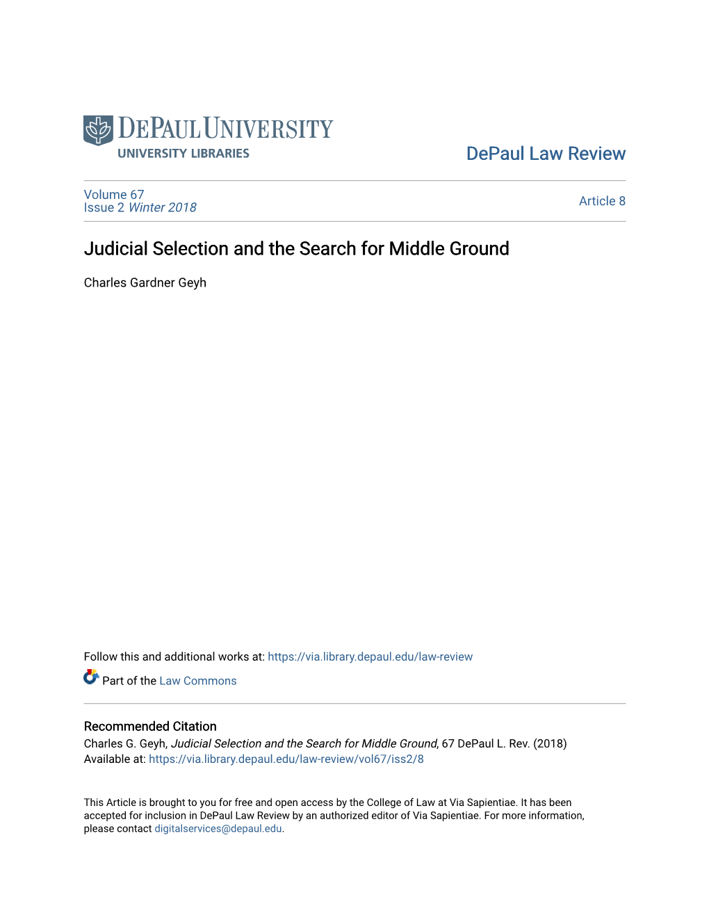 Judicial Selection and the Search for Middle Ground