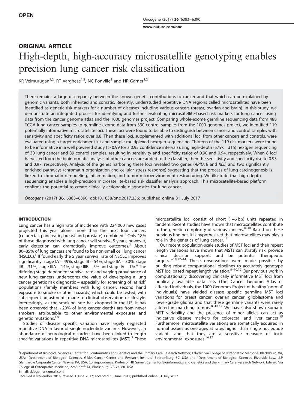 High-Depth, High-Accuracy Microsatellite Genotyping Enables Precision Lung Cancer Risk Classiﬁcation